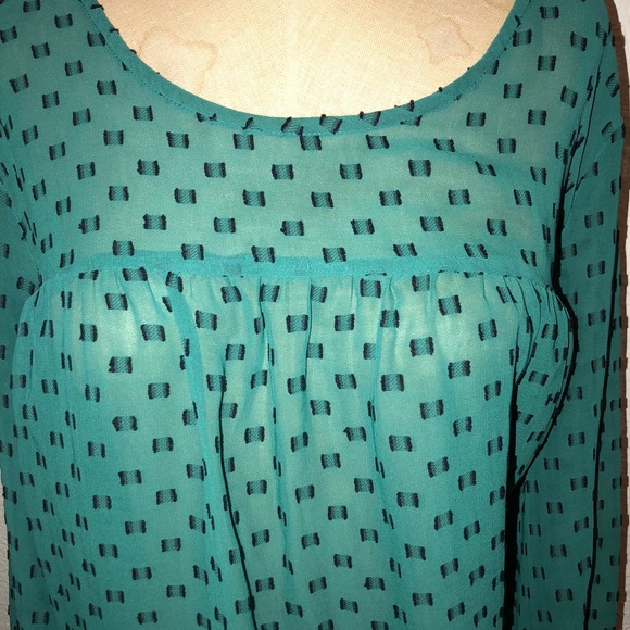 Green Sheer Merona Top - Picture 3 of 5